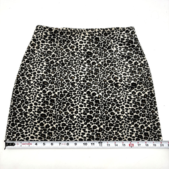 Vintage 90s Pandora Casuals Fuzzy Leopard Print Mini Skirt L 25x15" Made in USA - Picture 9 of 13